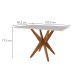 Mesa de Madeira Donna com Vidro Mel Natural/Off White - Nesher