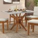 Mesa de Madeira Donna com Vidro Mel Natural/Off White - Nesher