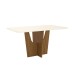 Mesa de Madeira Vértice com Vidro Sc35 Nature/Off White - Henn