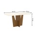 Mesa de Madeira Vértice com Vidro Sc35 Nature/Off White - Henn