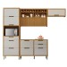 Cozinha Compacta Imperatriz 5 Portas 7 Gavetas Ripado 100% Mdf Freijó/Off White - Nesher