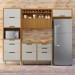 Cozinha Compacta Imperatriz 5 Portas 7 Gavetas Ripado 100% Mdf Freijó/Off White - Nesher