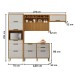 Cozinha Compacta Imperatriz 5 Portas 7 Gavetas Ripado 100% Mdf Freijó/Off White - Nesher