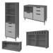 Cozinha Compacta Imperatriz 5 Portas 7 Gavetas Ripado 100% Mdf Freijó/Off White - Nesher