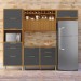 Cozinha Compacta Imperatriz 5 Portas 7 Gavetas Ripado 100% Mdf Freijó/Grafite - Nesher