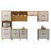 Cozinha Completa Imperatriz 8 Portas 8 Gavetas Ripado 100% Mdf Freijó/Off White - Nesher
