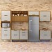 Cozinha Completa Imperatriz 8 Portas 8 Gavetas Ripado 100% Mdf Freijó/Off White - Nesher