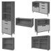 Cozinha Completa Imperatriz 8 Portas 8 Gavetas Ripado 100% Mdf Freijó/Off White - Nesher