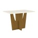 Mesa de Madeira Vértice com Vidro Sc40 Nature/Off White - Henn