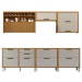 Cozinha Completa Imperatriz 7 Portas 6 Gavetas Ripado 100% Mdf Freijó/Off White - Nesher