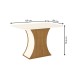 Mesa de Madeira Luiza com Vidro Canto Arredondado Nature/Off White - Henn