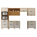 Cozinha Completa Imperatriz 7 Portas 8 Gavetas Ripado 100% Mdf Freijó/Off White - Nesher