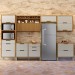 Cozinha Completa Imperatriz 7 Portas 8 Gavetas Ripado 100% Mdf Freijó/Off White - Nesher