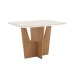 Mesa de Madeira Vértice 120 Cm com Vidro Nature/Off White - Henn