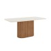 Mesa de Madeira Solana com Vidro Nature/Off White - Henn
