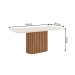 Mesa de Madeira Solana com Vidro Nature/Off White - Henn
