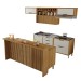 Cozinha Completa Imperatriz 7 Portas 10 Gavetas com Ilha Gourmet Ripado 100% Mdf Freijó/Off White - Nesher