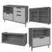 Cozinha Completa Imperatriz 7 Portas 10 Gavetas com Ilha Gourmet Ripado 100% Mdf Freijó/Off White - Nesher