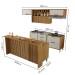 Cozinha Completa Imperatriz 7 Portas 10 Gavetas com Ilha Gourmet Ripado 100% Mdf Freijó/Off White - Nesher