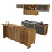 Cozinha Completa Imperatriz 7 Portas 10 Gavetas com Ilha Gourmet Ripado 100% Mdf Freijó/Grafite - Nesher