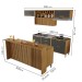 Cozinha Completa Imperatriz 7 Portas 10 Gavetas com Ilha Gourmet Ripado 100% Mdf Freijó/Grafite - Nesher