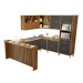 Cozinha Completa Imperatriz 8 Portas 9 Gavetas com Ilha Gourmet Ripado 100% Mdf Freijó/Grafite - Nesher