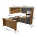 Cozinha Completa Imperatriz 8 Portas 9 Gavetas com Ilha Gourmet Ripado 100% Mdf Freijó/Grafite - Nesher