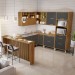 Cozinha Completa Imperatriz 8 Portas 9 Gavetas com Ilha Gourmet Ripado 100% Mdf Freijó/Grafite - Nesher