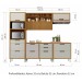 Cozinha Completa Imperatriz 5 Portas 8 Gavetas Ripado 100% Mdf Freijó/Off White - Nesher