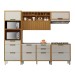 Cozinha Completa Imperatriz 5 Portas 8 Gavetas Ripado 100% Mdf Freijó/Off White - Nesher