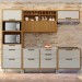 Cozinha Completa Imperatriz 5 Portas 8 Gavetas Ripado 100% Mdf Freijó/Off White - Nesher