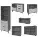 Cozinha Completa Imperatriz 5 Portas 8 Gavetas Ripado 100% Mdf Freijó/Off White - Nesher