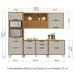 Cozinha Completa Imperatriz 6 Portas 8 Gavetas Ripado 100% Mdf Freijó/Off White - Nesher