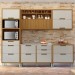 Cozinha Completa Imperatriz 6 Portas 8 Gavetas Ripado 100% Mdf Freijó/Off White - Nesher