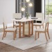 Mesa de Jantar 4 Lugares Natalí/Milla Nature/Off White/Linho - Henn