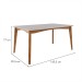 Mesa de Jantar 6 Lugares Monalisa Lady com Vidro Mel Natural/Off White - Nesher