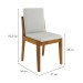 Mesa de Jantar 6 Lugares Monalisa Lady com Vidro Mel Natural/Off White - Nesher