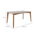 Mesa de Jantar 6 Lugares Monalisa Rainha com Vidro Mel Natural/Off White - Nesher