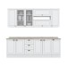 Cozinha Compacta Americana 11 Portas 3 Gavetas com Vidro Branco - Henn
