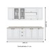 Cozinha Compacta Americana 11 Portas 3 Gavetas com Vidro Branco - Henn