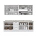 Cozinha Compacta Americana 11 Portas 3 Gavetas com Vidro Branco - Henn
