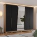 Guarda-Roupa Casal Dubai 6 Portas 6 Gavetas com Espelho Jequitibá/Preto - Henn