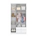 Guarda-Roupa Infantil  Bala de Menta 3 Portas 2 Gavetas Branco - Henn