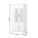 Guarda-Roupa Solteiro Açaí 3 Portas 2 Gavetas com Espelho Flex Branco e Branco/Rosa Chá - Henn