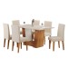 Mesa de Jantar 6 Lugares Venus Mel/Blonde/Linho/Bronze - Viero Móveis