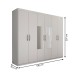 Guarda-Roupa Casal Vaticano 6 Portas 2 Gavetas com Espelho Branco - Panorama Móveis