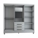Guarda-Roupa Solteiro Capelinha 4 Portas 3 Gavetas com Espelho Flex Branco/Rosa - Panorama Móveis
