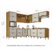 Cozinha Completa Imperatriz 10 Portas 9 Gavetas Ripado 100% Mdf Freijó/Off White - Nesher