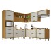 Cozinha Completa Imperatriz 10 Portas 9 Gavetas Ripado 100% Mdf Freijó/Off White - Nesher