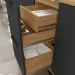 Cozinha Completa Laura 9 Portas 3 Gavetas com Vidro 100% Mdf Freijo/Nero - Mx Móveis